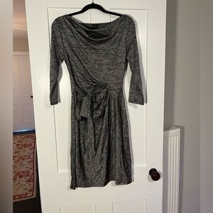 Ann Taylor Sliver Gray Long Sleeve Dress Small